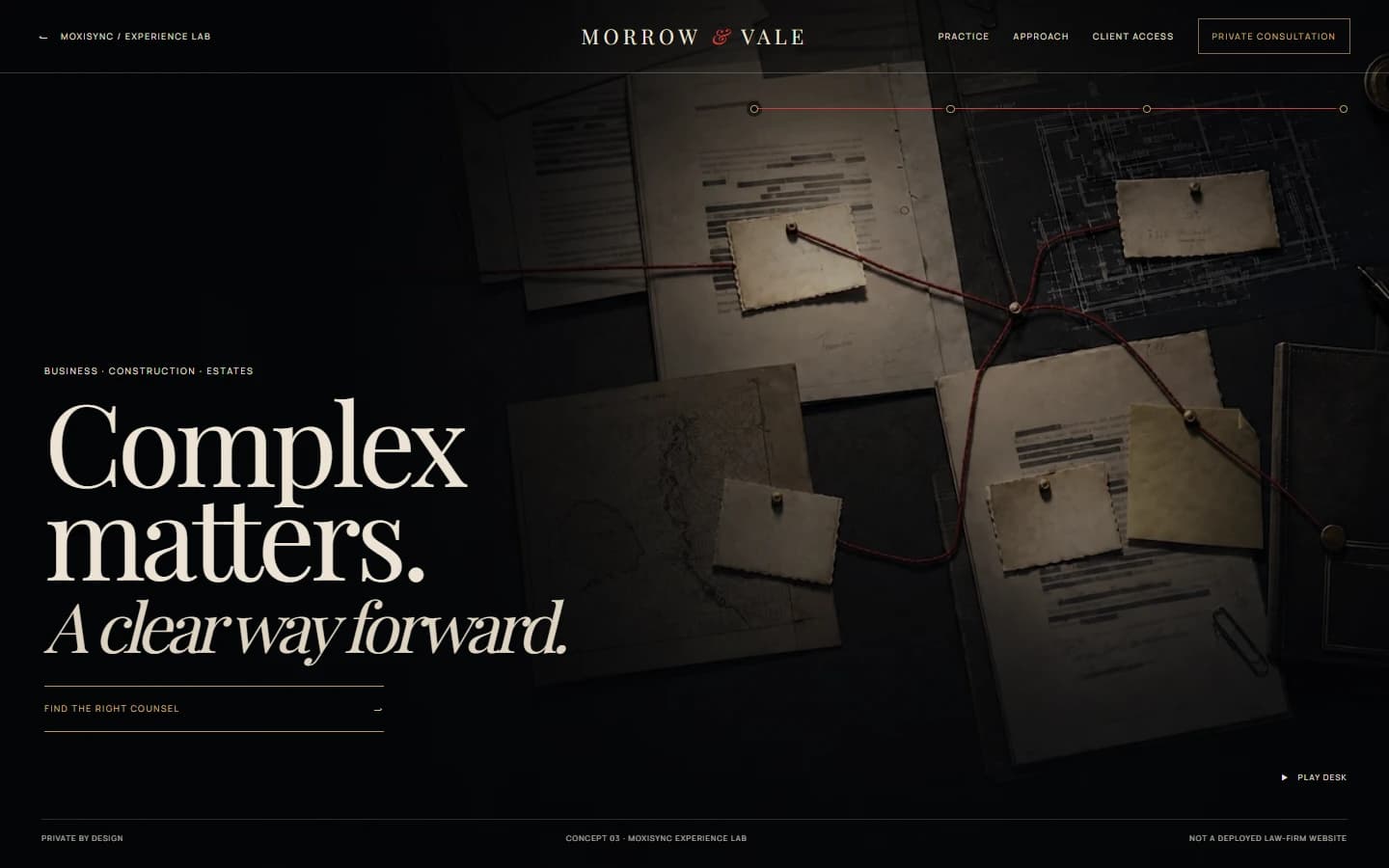 Morrow & Vale concept website