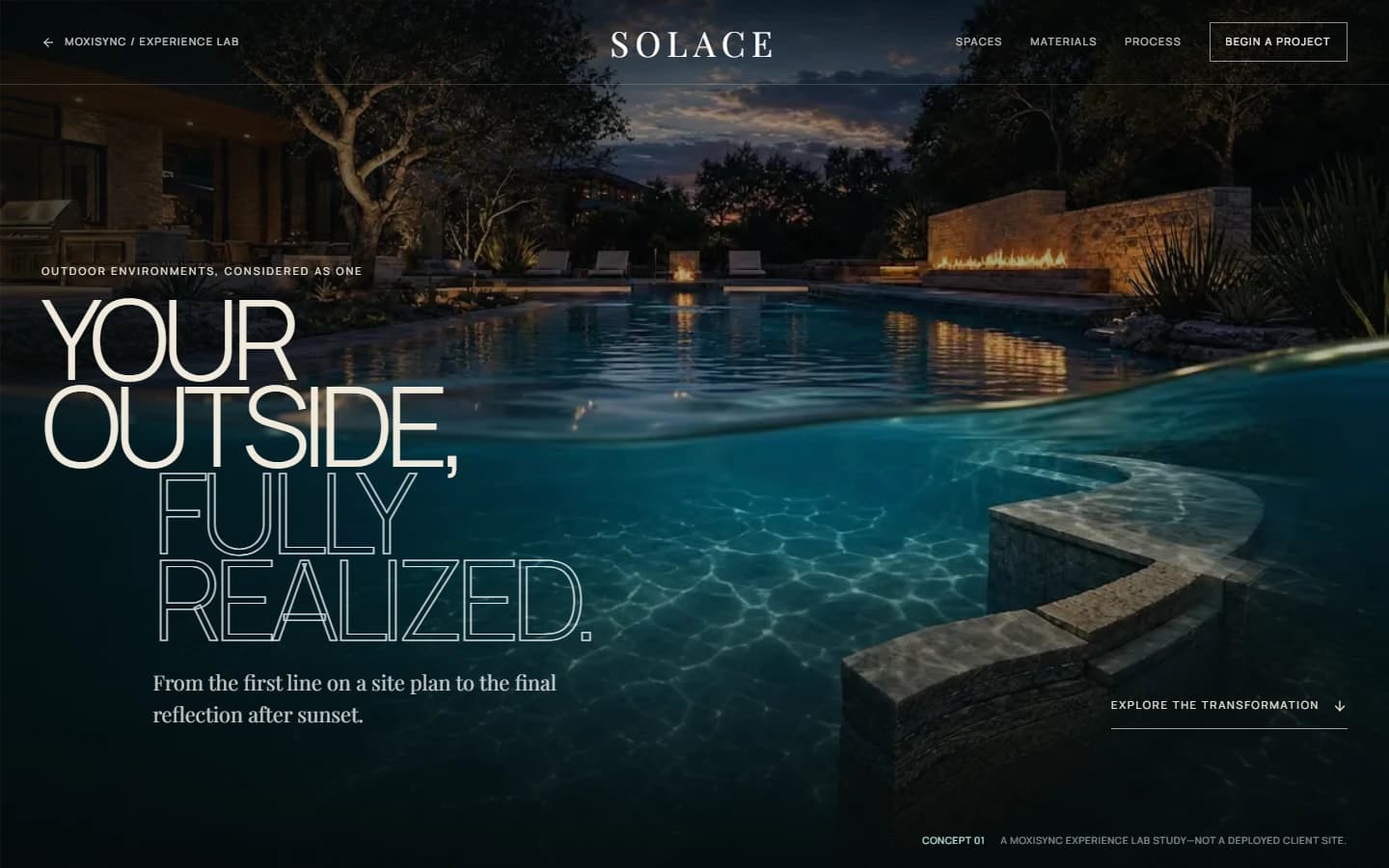 Solace: Website concept preview